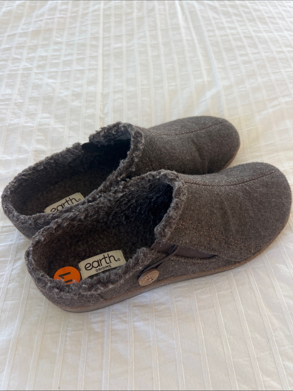 Earth Origins Dark Brown Plush-Lined Slip-On Clog